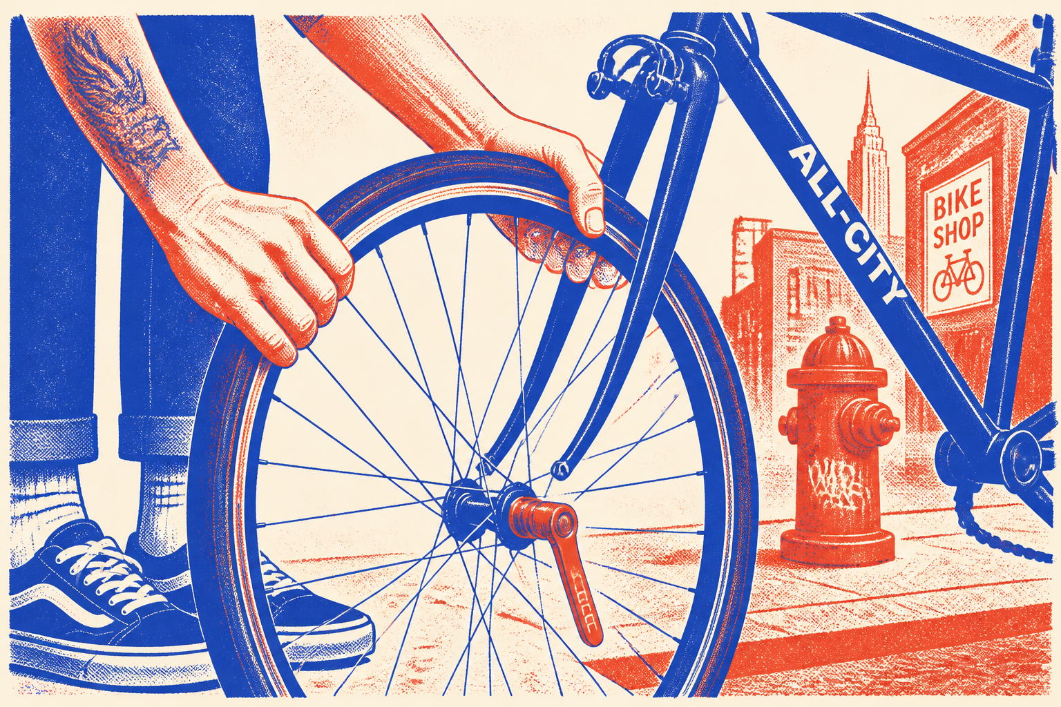 démontage roue vélo pour réparer une crevaison
