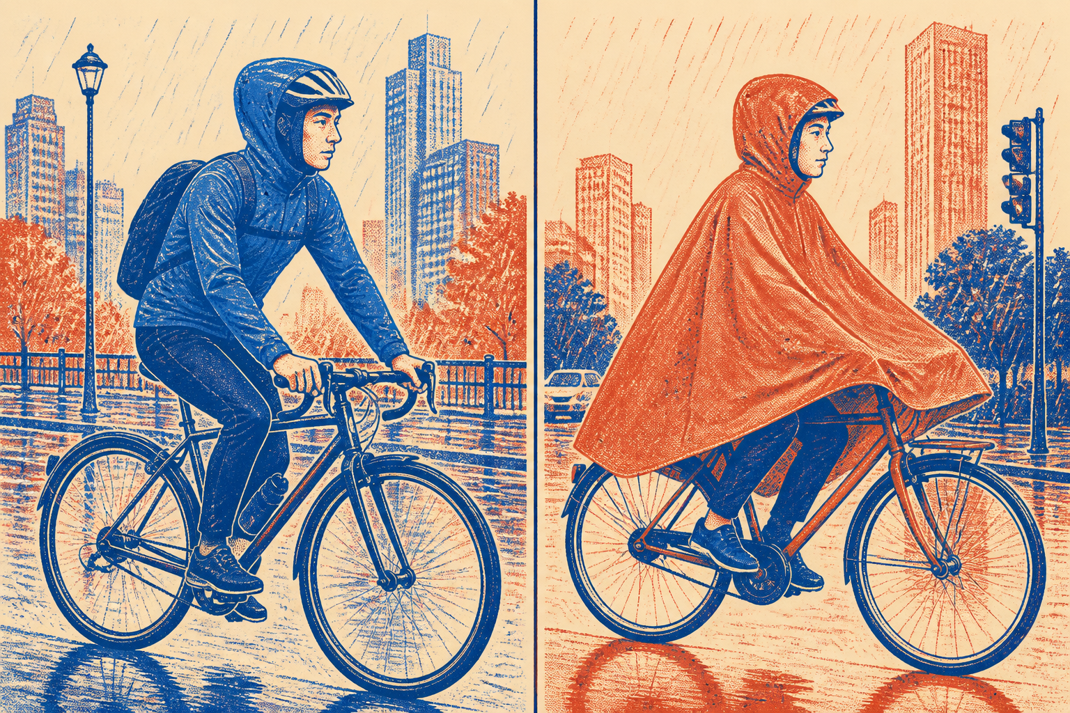 comparatif veste pluie vélo vs cape de pluie cycliste vélotaf