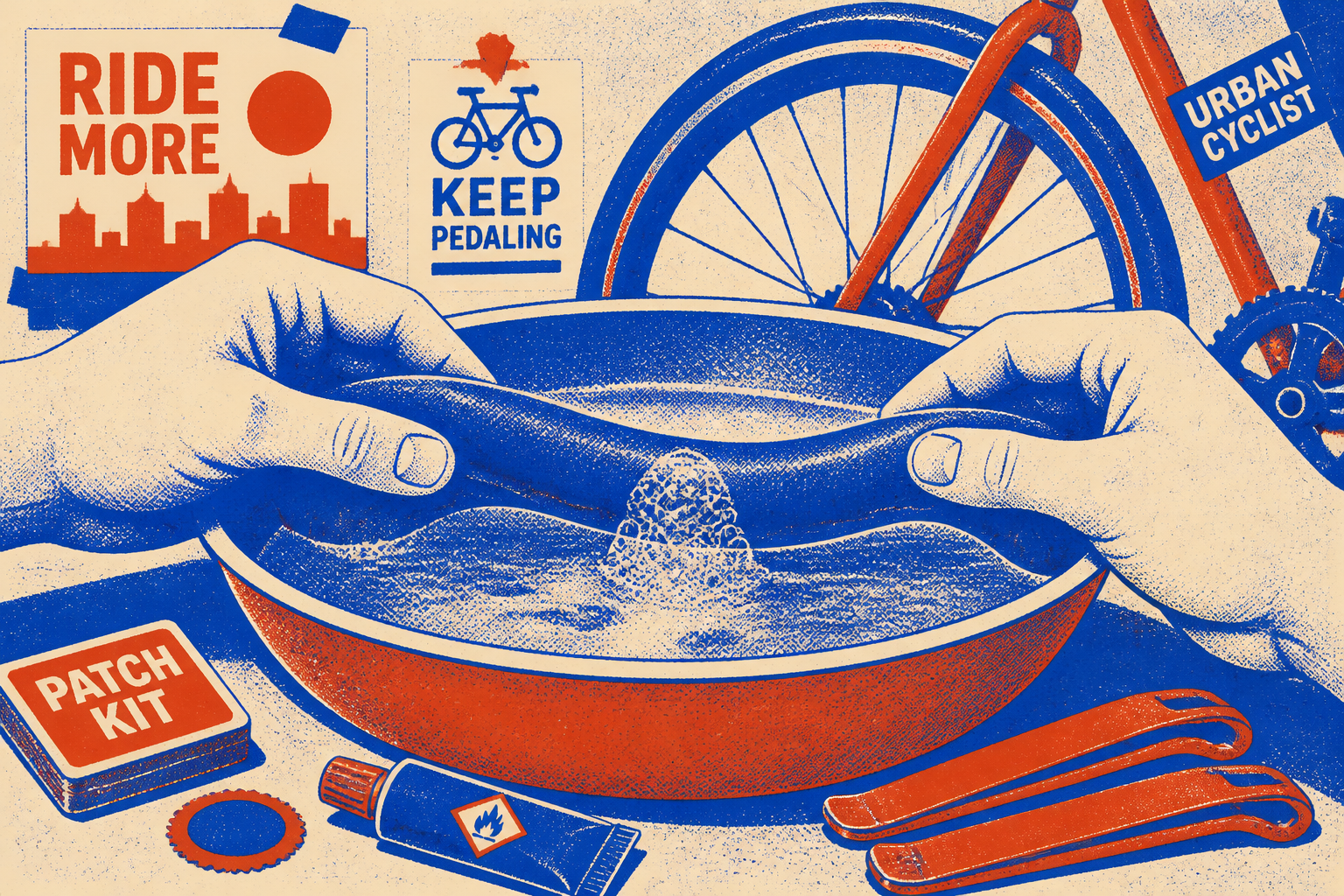 localiser trou chambre à air vélo avec eau savonneuse pour réparer crevaison