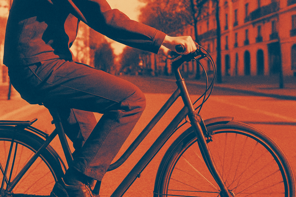 Pantalon vélotaf — cycliste urbain en pantalon technique