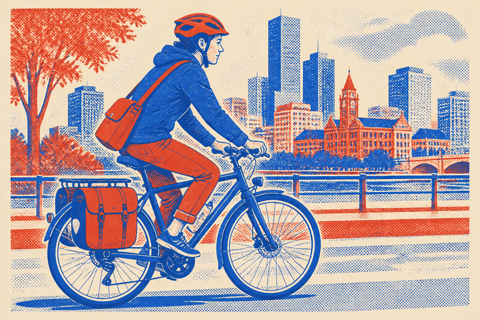 vélo de ville vélotaf porte-bagages arrière sacoche urbaine quotidien