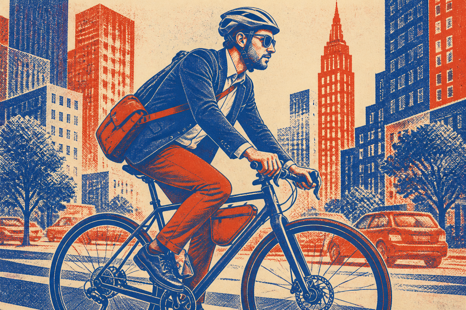 cycliste vélotaf urbain sacoche cadre vélo trajet quotidien