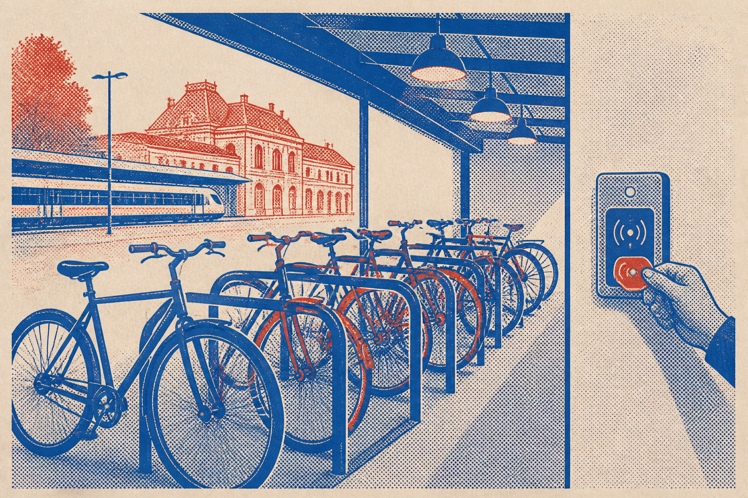 vélostation en gare accès badge stationnement vélo sécurisé